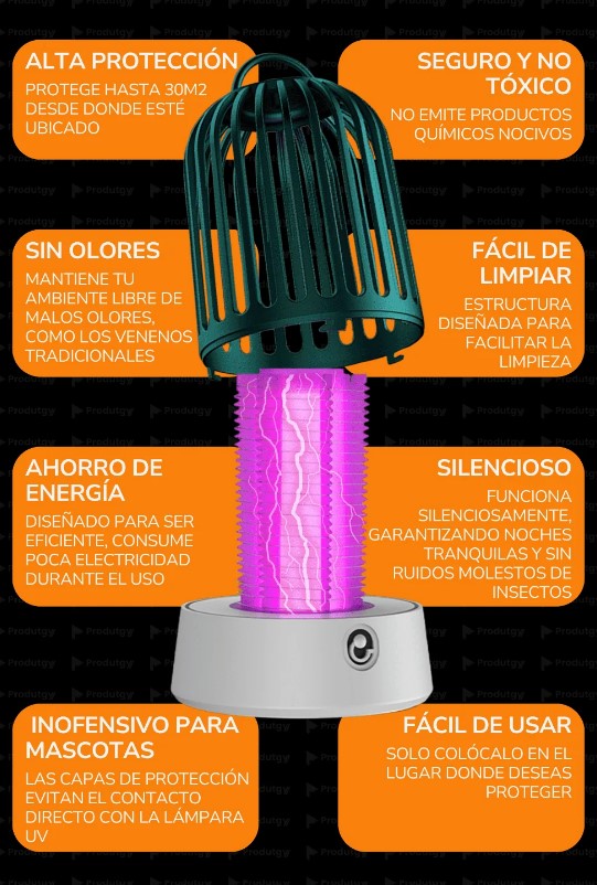 🔥Lámpara Luz UV Repelente Mata Mosquitos-🎇20% DE DESCUENTO🎇